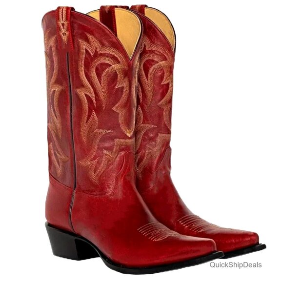 Western Cowboy Boots with Embroidered Square Toe 2-Inch Heel